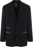 Bottega Veneta Solid Black Single-Breasted Suit Jacket 776245V3PH01000 Bottega Veneta Solid Black Single-Breasted Suit Jacket 776245V3PH01000