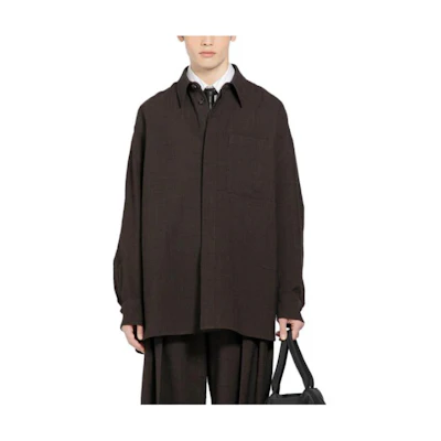 Bottega Veneta Solid Brown Long Sleeve Shirt for Men. 761431V3FD02078