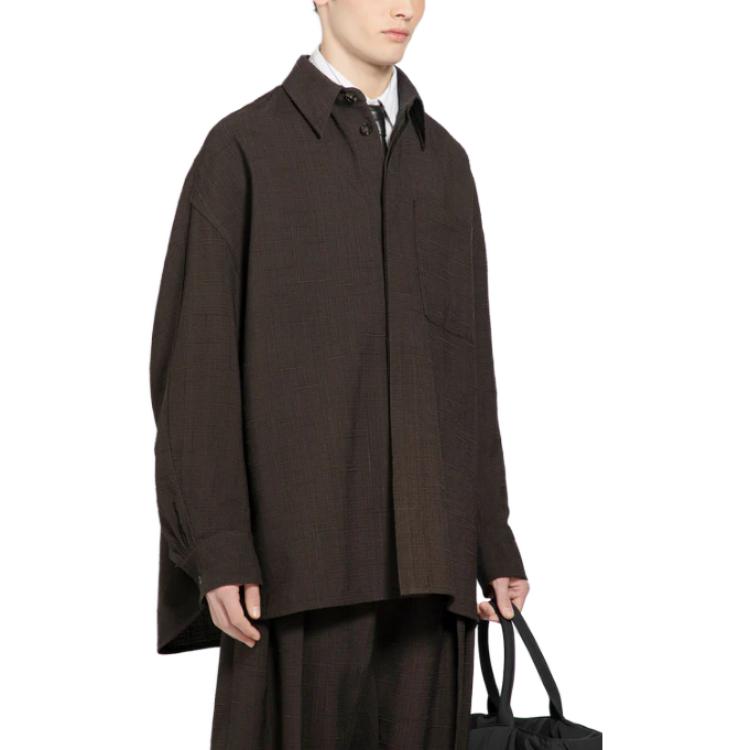 Details for Bottega Veneta 男士棕色純色長袖襯衫 761431V3FD02078