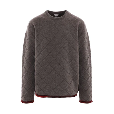 Bottega Veneta Solid Color Crewneck Pullover Sweatshirt Gray 776144V36Y08647