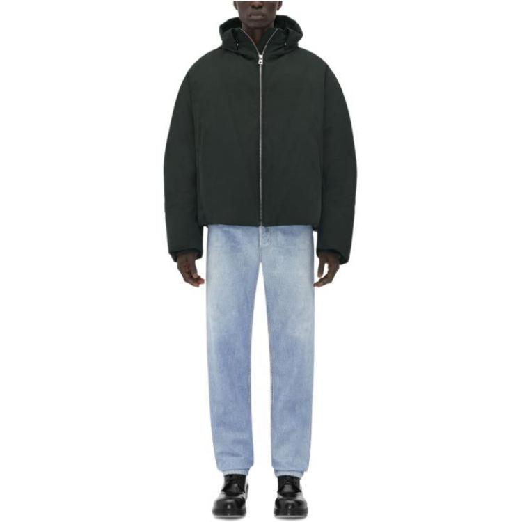 Bottega Veneta Solid Color Hooded Zip-Up Jacket Dark Grey 761243V2T102275