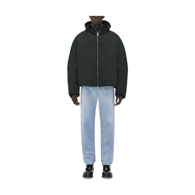 Bottega Veneta Solid Color Hooded Zip-Up Jacket Dark Grey 761243V2T102275