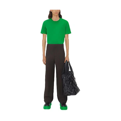 Bottega Veneta Solid Color Knit Crewneck T-Shirt Green 649055VF1U04809