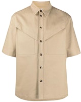 Bottega Veneta Solid Color Short Sleeve Shirt Khaki for Men 679291VF4T09640-服 Bottega Veneta Solid Color Short Sleeve Shirt Khaki for Men 679291VF4T09640-服