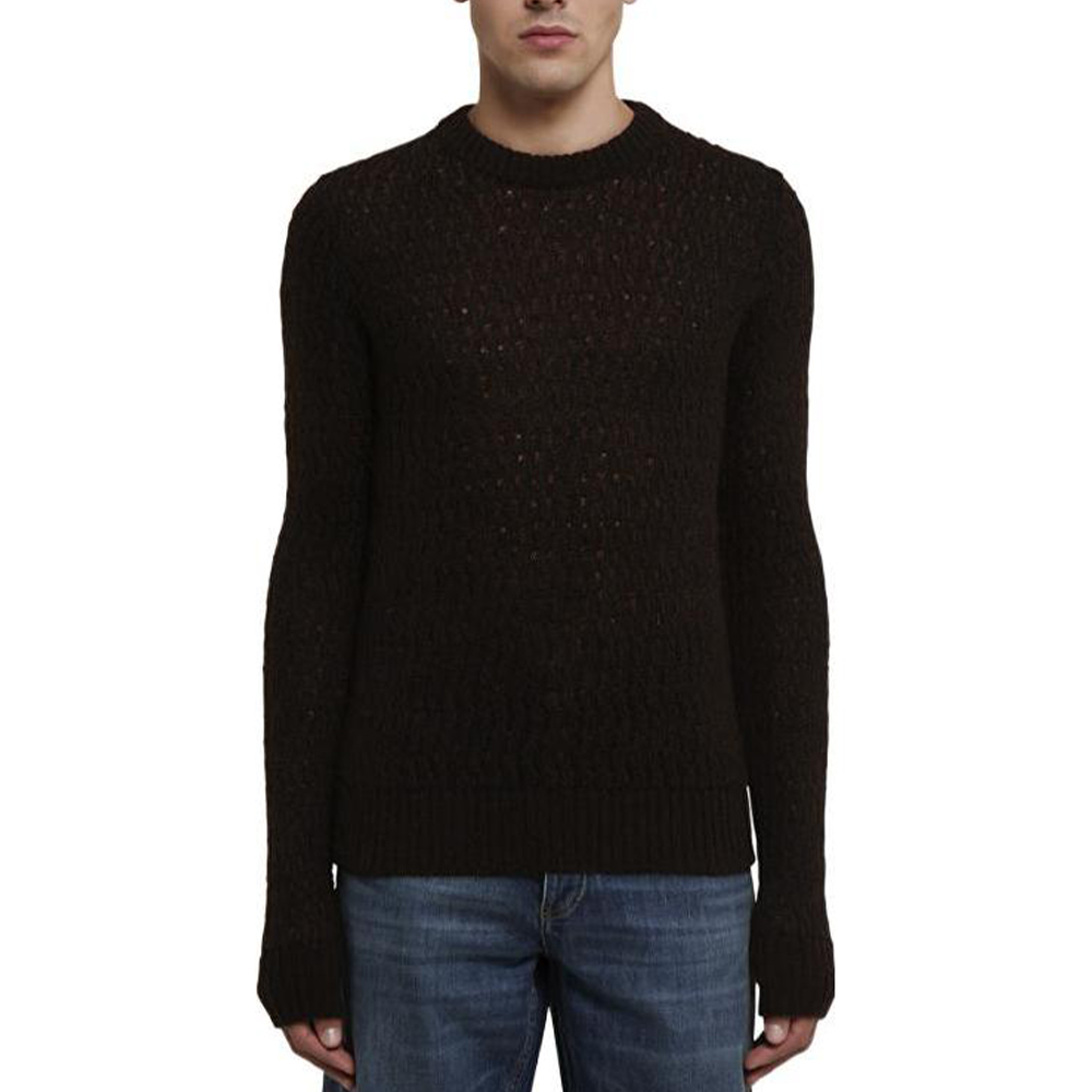 Buy ボッテガヴェネタ クルーネック ニットプルオーバーセーター ダークチェスナット 720826V2DP02177