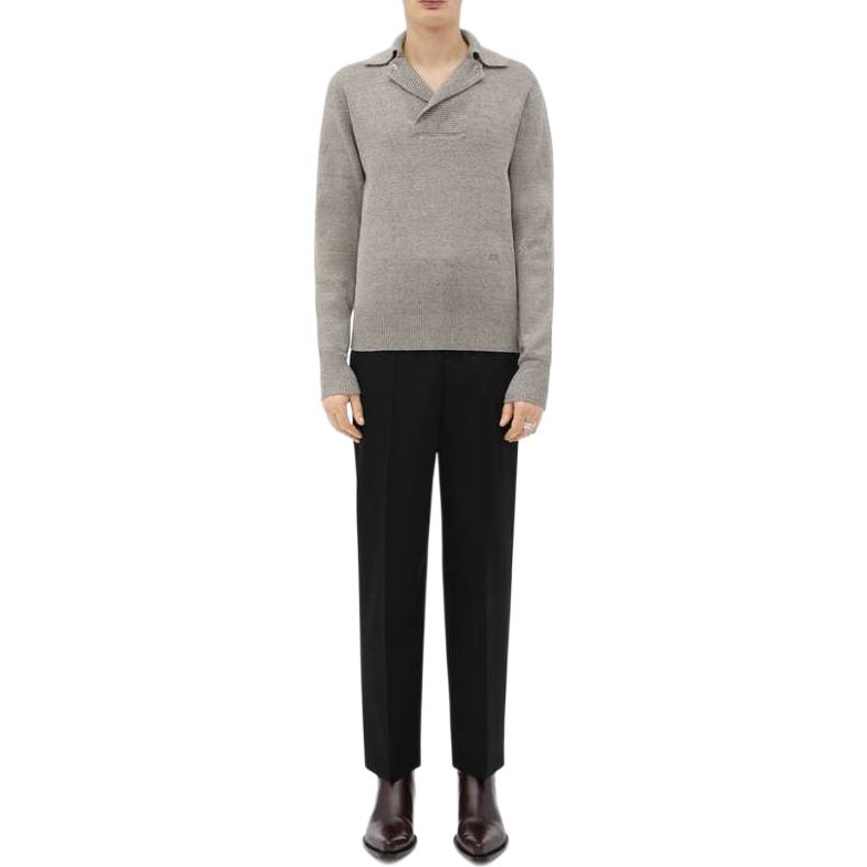 Bottega Veneta Solid Gray Pullover Long-Sleeve Sweatshirt 743413V2YX01502