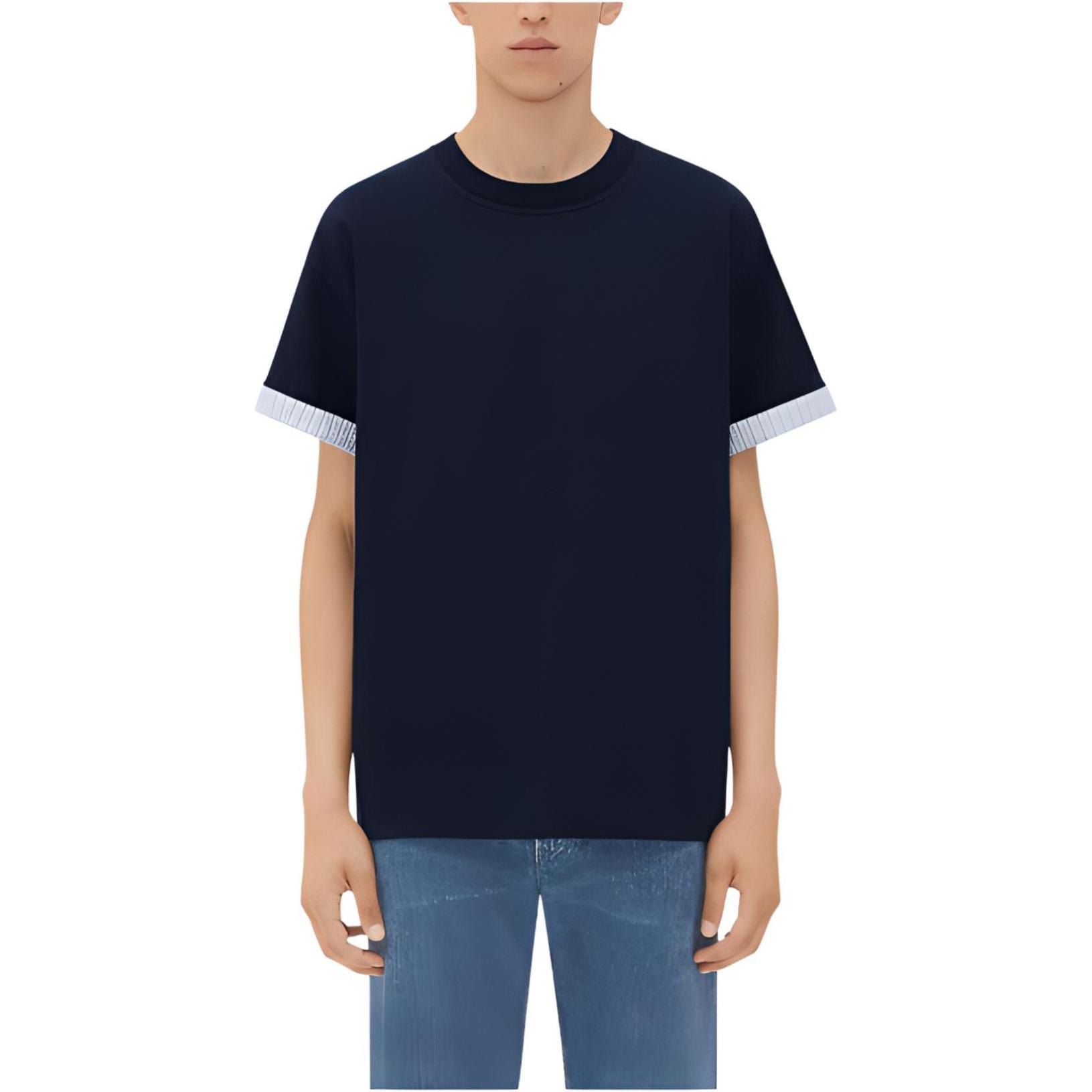 Bottega Veneta Solid Navy Crewneck Tee 754683V39G04121