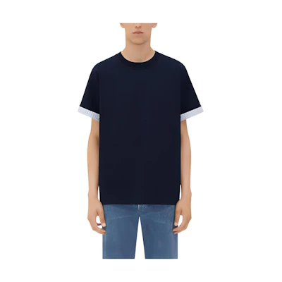 Bottega Veneta Solid Navy Crewneck Tee 754683V39G04121