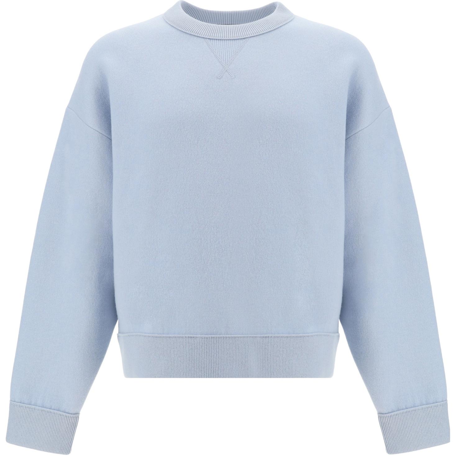 Bottega Veneta Solid Pullover Crewneck Sweatshirt Light Blue POIZON240620835