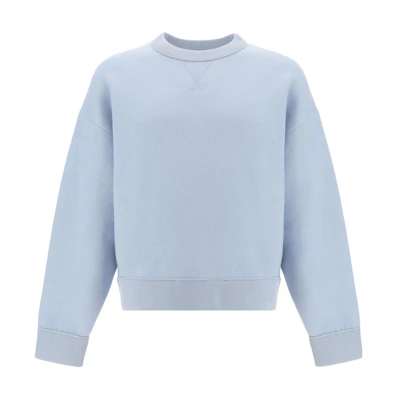 Bottega Veneta Solid Pullover Crewneck Sweatshirt Light Blue POIZON240620835