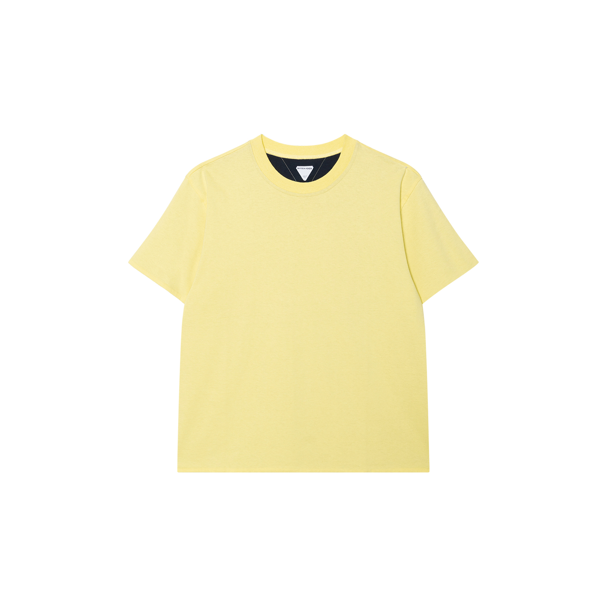 Bottega Veneta Solid Yellow Crew Neck T-Shirt 661788V16E07468