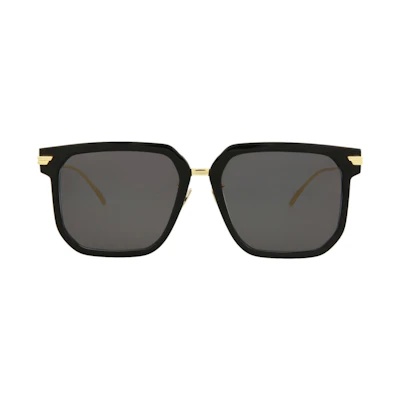 Bottega Veneta Square-Frame Acetate Sunglasses Black/Gold/Grey (BV1083SA-30009178-001)
