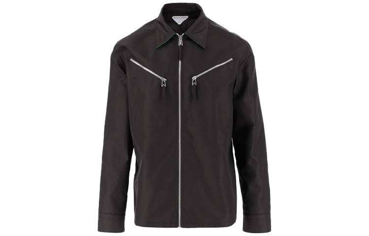 Bottega Veneta SS21 Brown Solid Zip-Up Jacket 666543VKIL02113