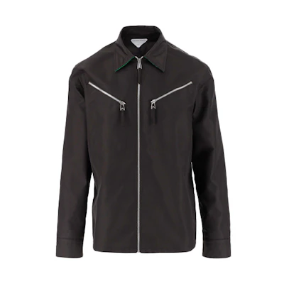 Bottega Veneta SS21 Brown Solid Zip-Up Jacket 666543VKIL02113