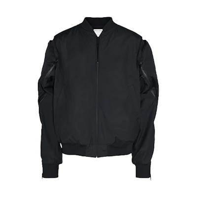 Bottega Veneta SS21 Oversized Nylon Belted Jacket Black 625907VKUZ01000