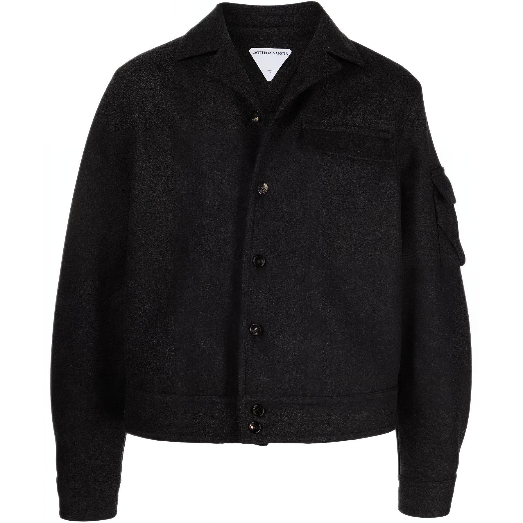 Bottega Veneta SS22 Black Solid Single-Breasted Pocket Jacket 690507V0BJ01154