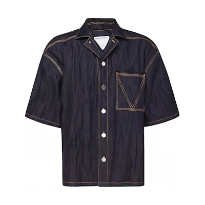 Bottega Veneta SS22 Blue Denim Short Sleeve Shirt 700956V1VA03399