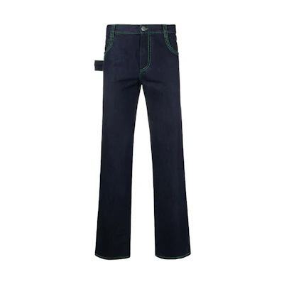Bottega Veneta SS22 Blue Straight-Leg Contrast Stitch Jeans 688963V1N104245