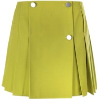 Bottega Veneta SS22 Button Pleated Mini A-Line Skirt Green 688744V0B207275 Bottega Veneta SS22 Button Pleated Mini A-Line Skirt Green 688744V0B207275
