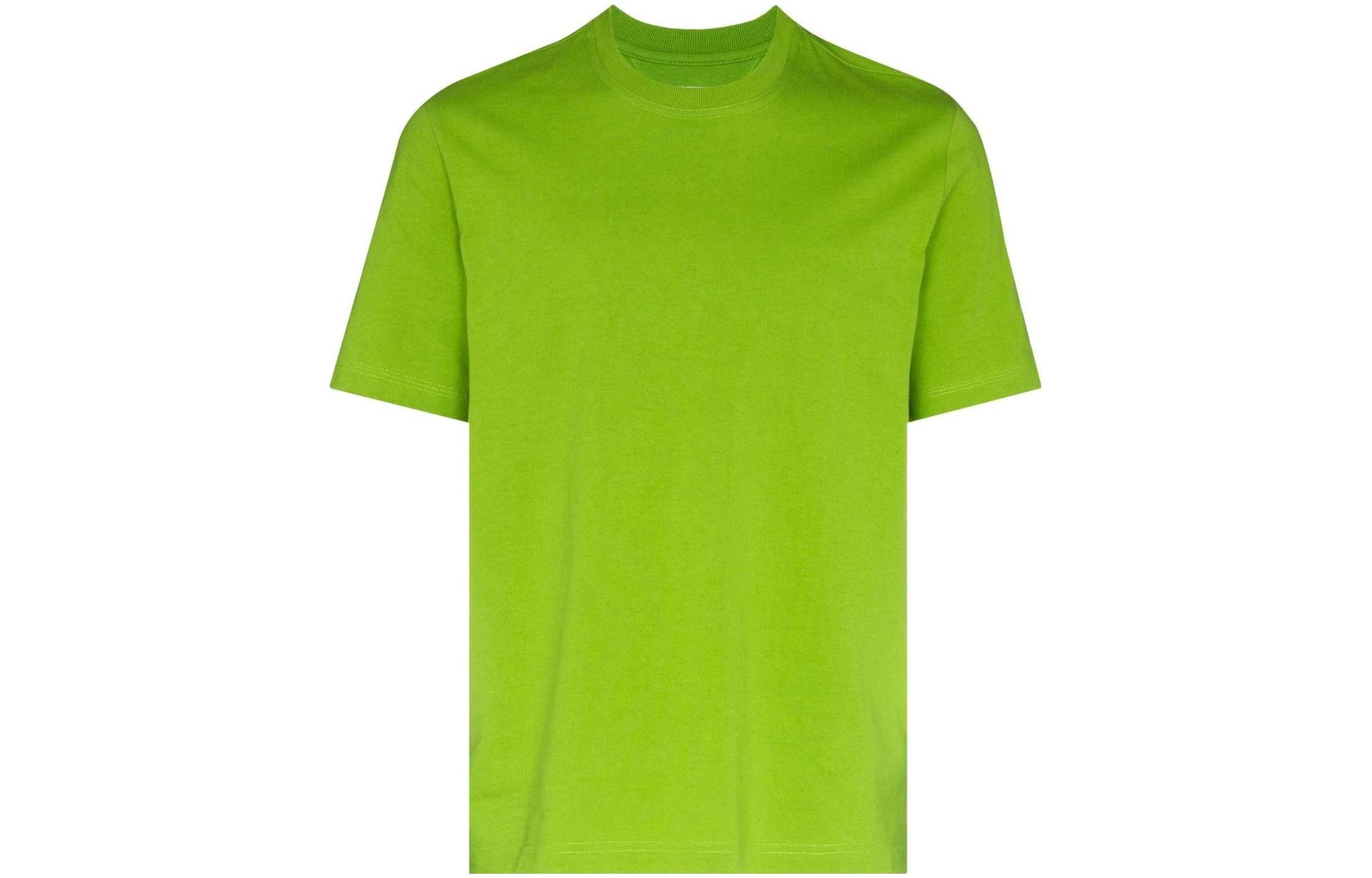 Bottega Veneta SS22 Green Tee with Small Logo Embroidery 649055VF1U03232