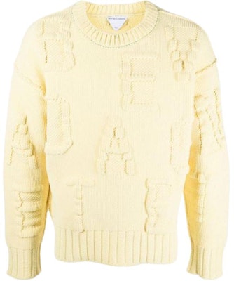 Bottega Veneta SS22 Logo Knit Pullover Sweater Yellow Men. 687975V1OX07700 Buy Bottega Veneta SS22 Logo Knit Pullover Sweater Yellow Men. 687975V1OX07700