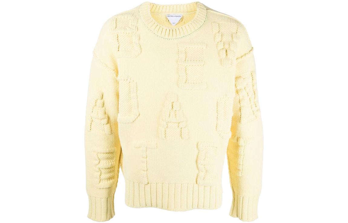 Order Bottega Veneta SS22 Logo Knit Pullover Sweater Kuning Lelaki. 687975V1OX07700