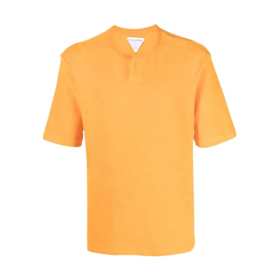 Bottega Veneta SS22 Loose Fit Single Button Crew Neck T-Shirt 656849V0UE07960