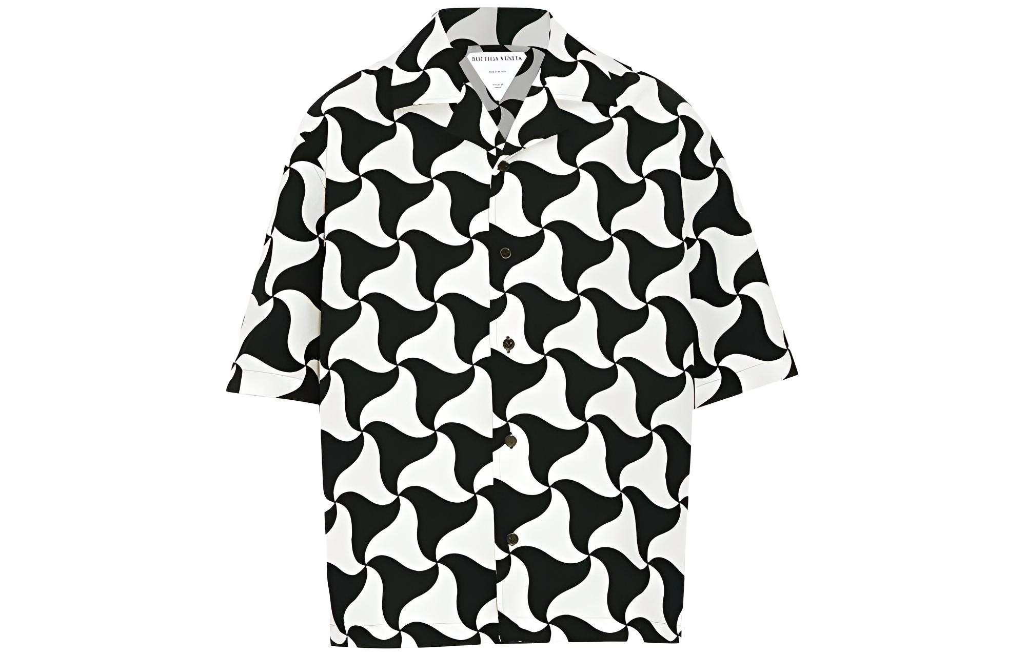 Bottega Veneta SS22 Short-Sleeve Colorblock Geometric Shirt 679284V1P901069