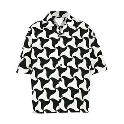 Bottega Veneta SS22 Short-Sleeve Colorblock Geometric Shirt 679284V1P901069