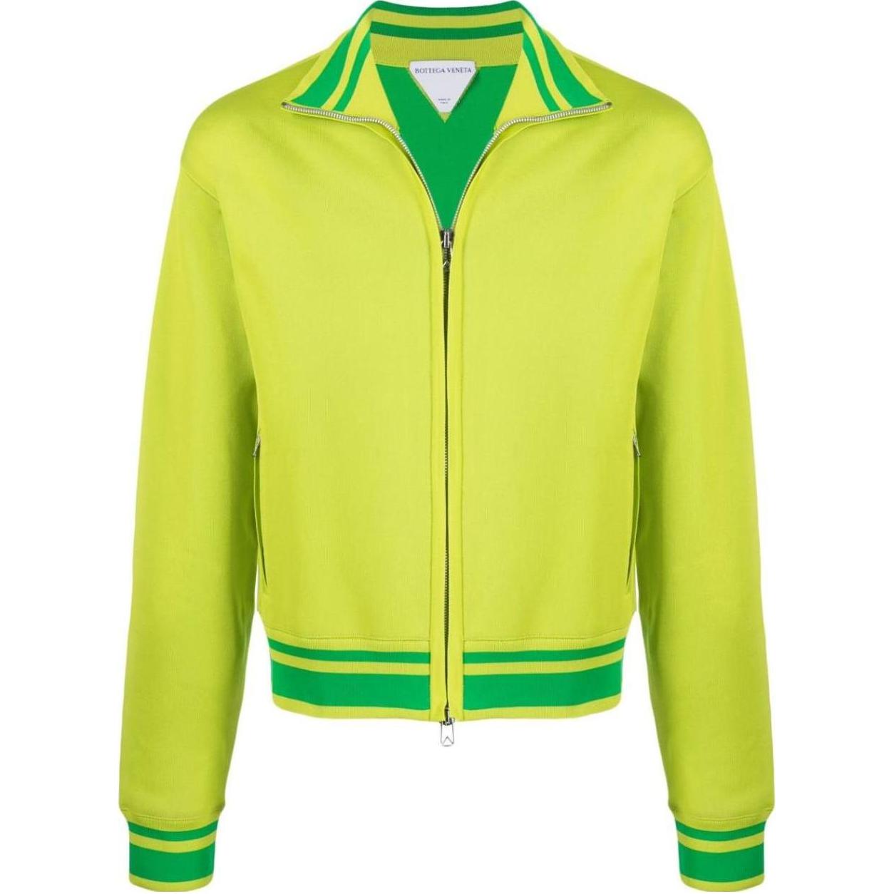 Bottega Veneta SS22 Triangle Pattern Striped Jacket Men Fluorescent Green 686820V0C104852