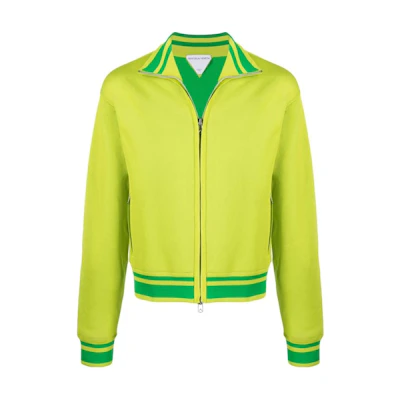 Bottega Veneta SS22 Triangle Pattern Striped Jacket Men Fluorescent Green 686820V0C104852