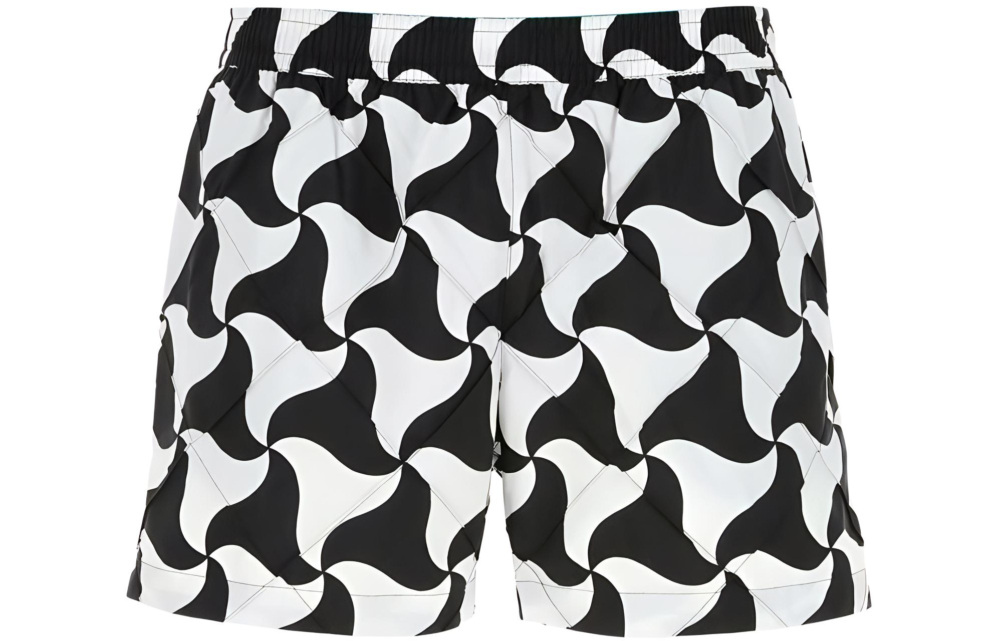 Bottega Veneta SS22 White All-Over Print Elastic Waist Men’s Shorts 690530V1OO01069