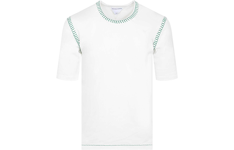 Bottega Veneta SS22 White Solid Color Crewneck T-Shirt 686506V1P709071