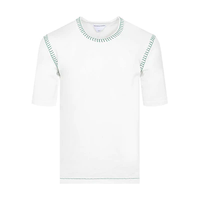 Bottega Veneta SS22 White Solid Color Crewneck T-Shirt 686506V1P709071