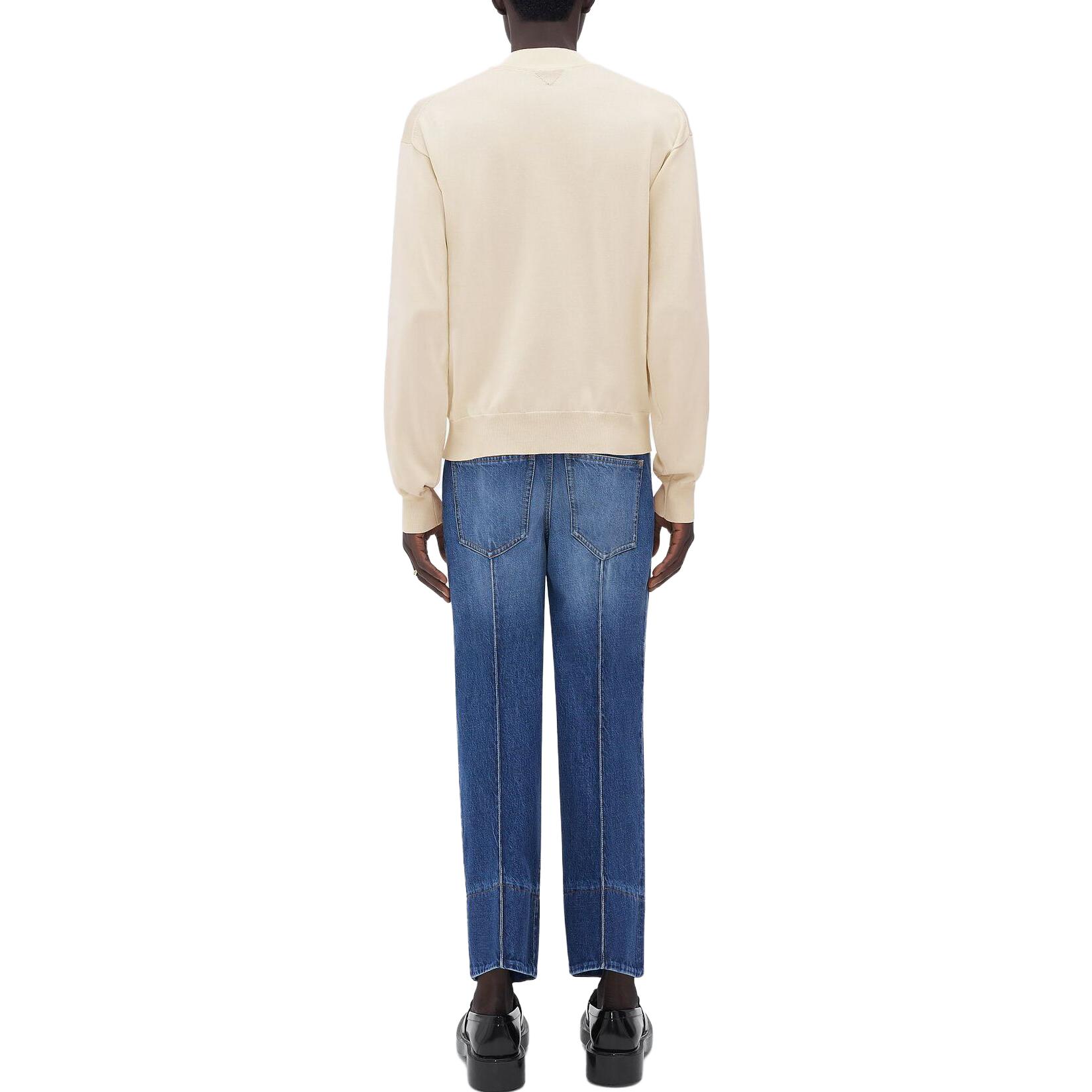 Shop Bottega Veneta SS23 Suéter Beige de Manga Larga y Cuello Redondo. 725925V2LU09267