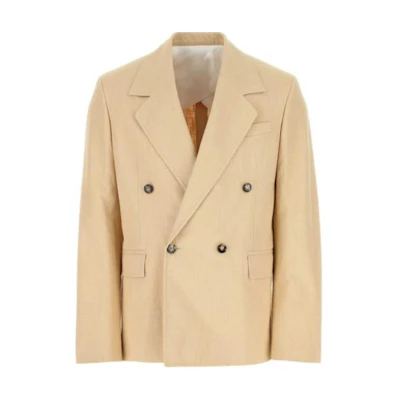 Bottega Veneta SS23 Beige Double-Breasted Long Sleeve Blazer Jacket. 711651V2KV01104