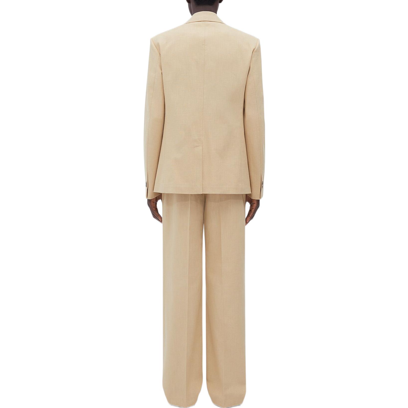 Shop Bottega Veneta SS23 米色雙排扣長袖西裝外套. 711651V2KV01104