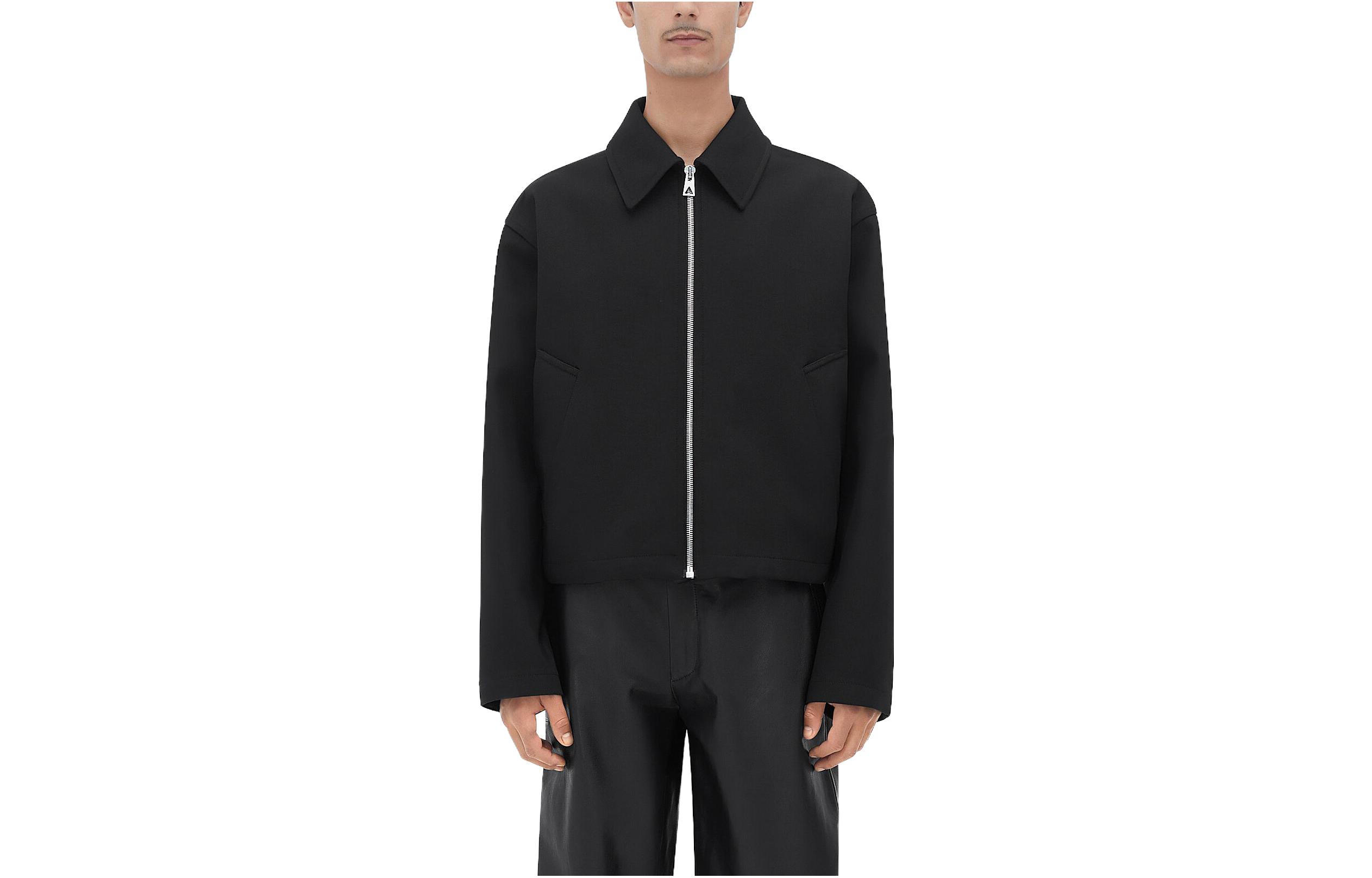 Order Bottega Veneta SS23 黑色純色拉鍊休閒夾克。 720520V2KX01292