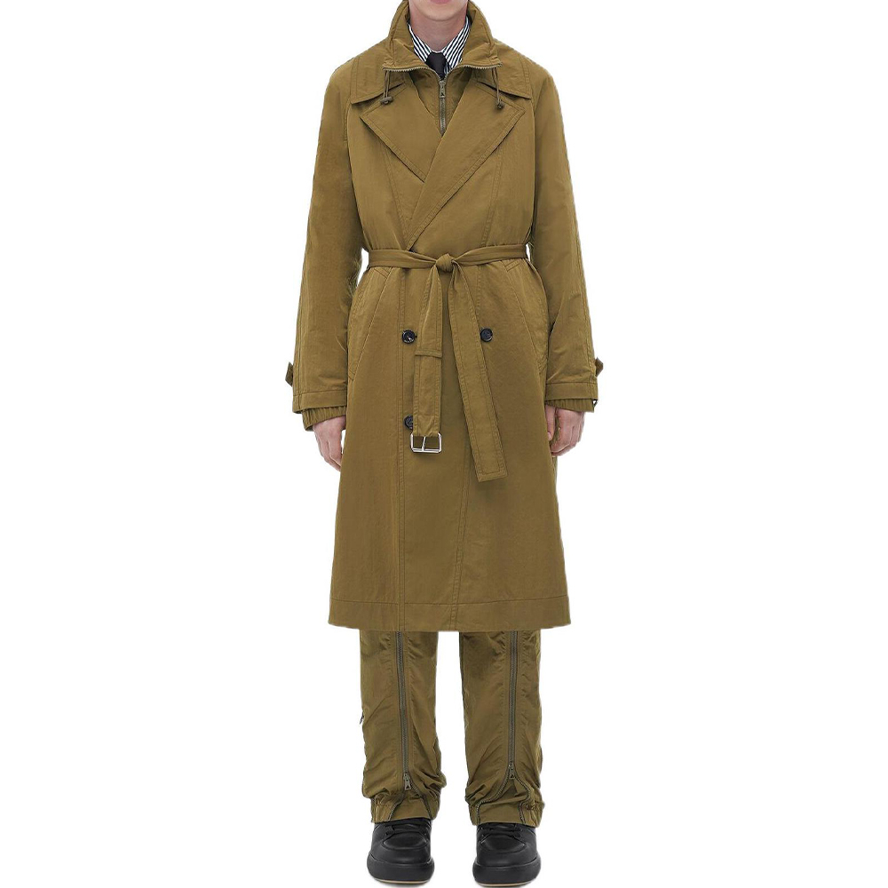 Bottega Veneta SS23  Double-Breasted Belted Trench Coat Khaki 733795VF4K09523
