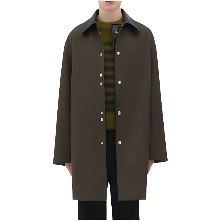 Bottega Veneta SS23  Green Colorblock Single-Breasted Trench Coat. 746386V0XK03312