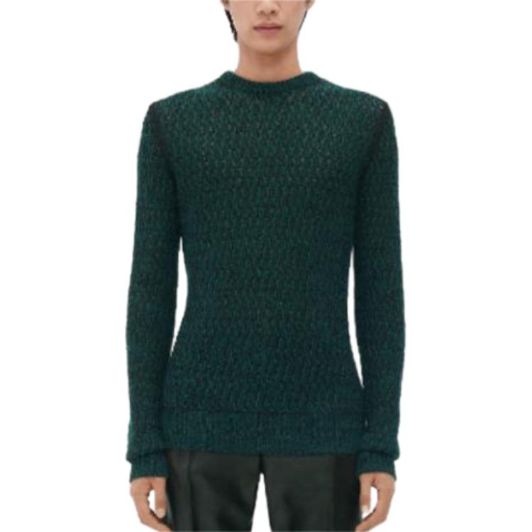 Bottega Veneta SS23  Green Solid Color Crewneck Sweater. 720826V2DP03061