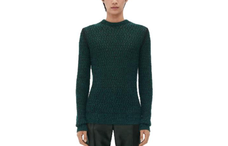 Order 보테가 베네타 SS23 그린 솔리드 컬러 크루넥 스웨터. 720826V2DP03061