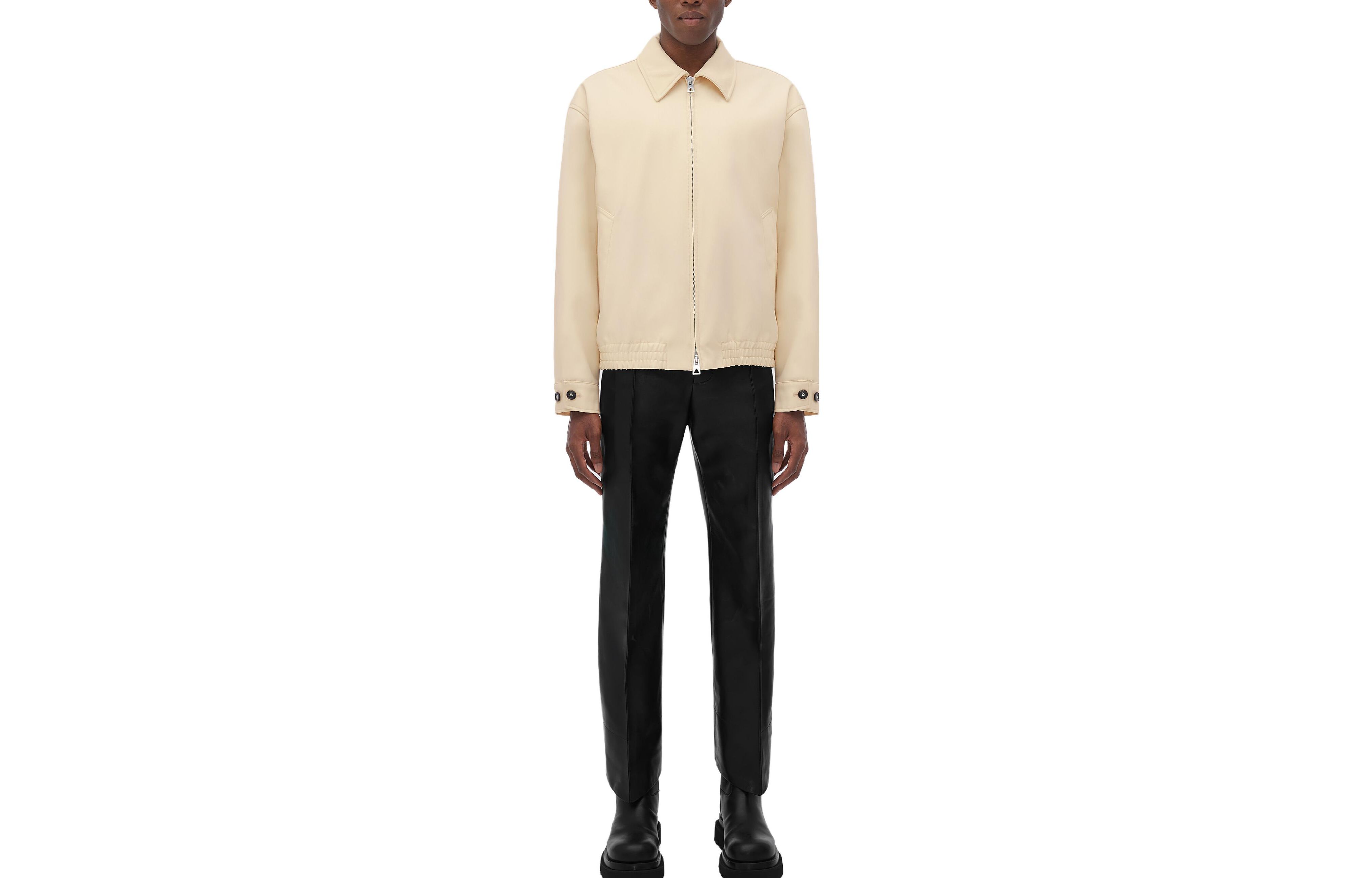 Order Bottega Veneta SS23  Off-White Zip-Up Collared Jacket 710160V26B02945
