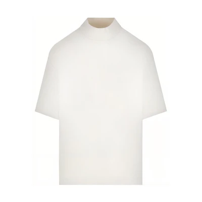 Bottega Veneta SS23 Plain Pullover Crewneck T-Shirt Chalk White 729327VKLZ09071