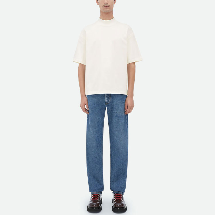 Bottega Veneta SS23  Plain Pullover Crewneck T-Shirt Chalk White 729327VKLZ09071 圖 3