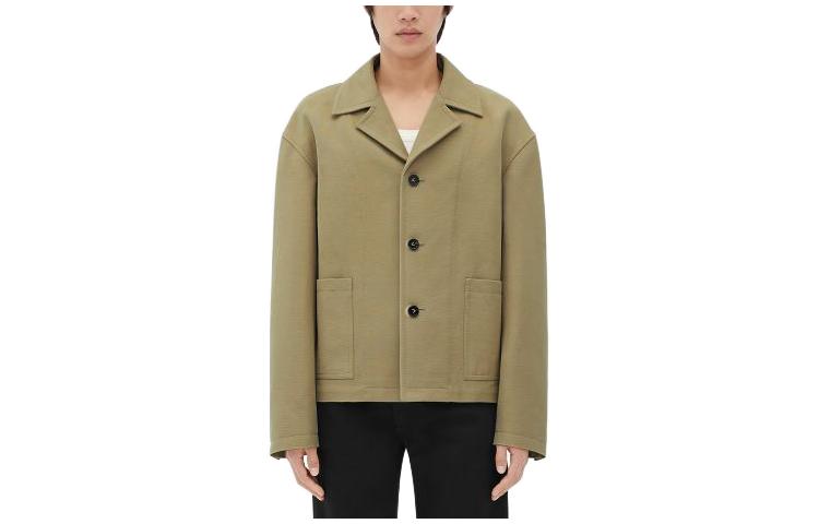 Bottega Veneta SS23  Solid Single-Breasted Collared Jacket Grey. 735900V2KT02324