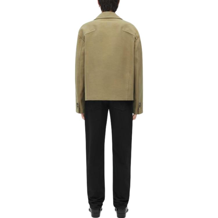 Shop Bottega Veneta SS23 Chaqueta Gris de un Solo Botón con Cuello Clásico. 735900V2KT02324