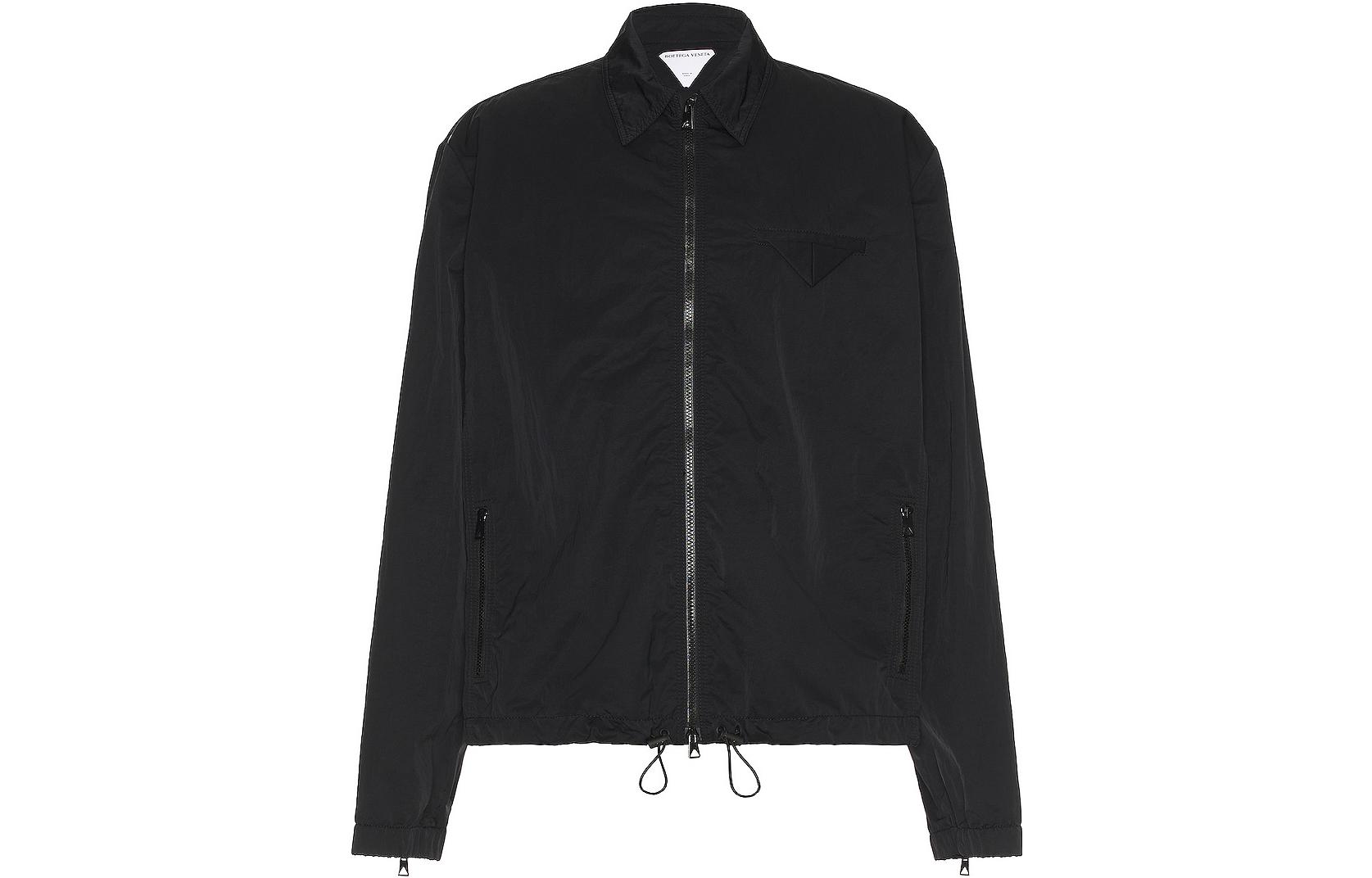 Bottega Veneta SS23 Black Elastic Hem Drawstring Zip Jacket 728167VF4K01000