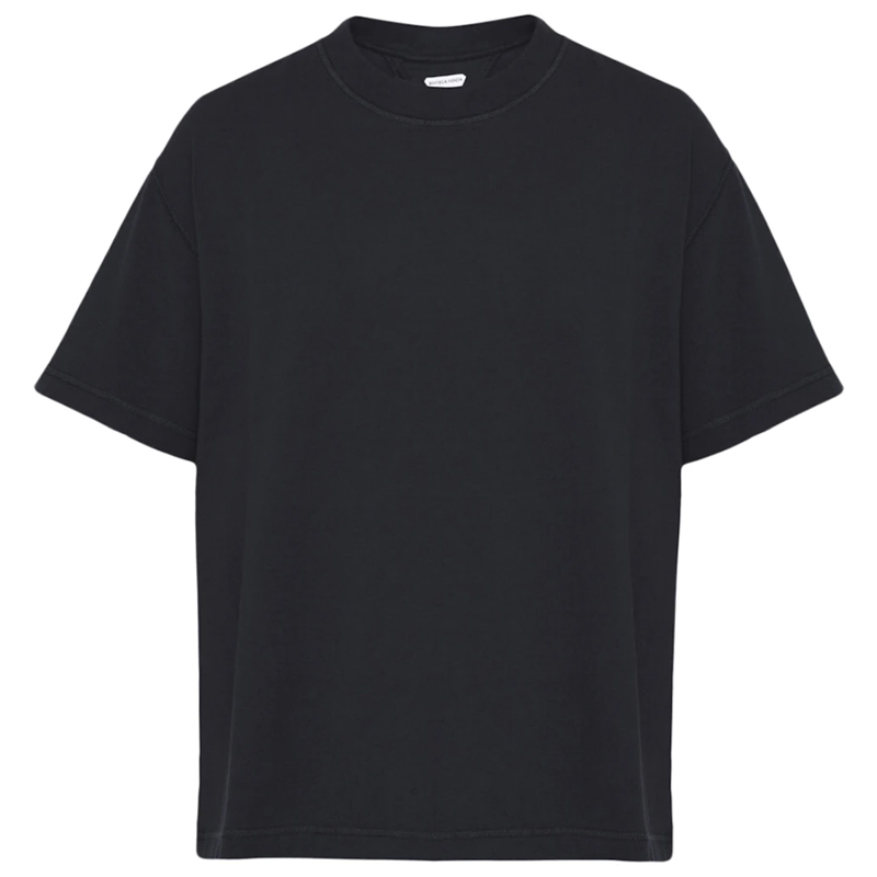 Bottega Veneta SS23 Black Loose Fit Plain Crewneck T-Shirt 731254VF1U01000