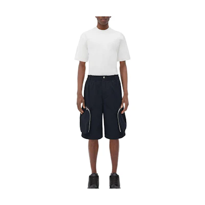 Bottega Veneta SS23 Black Solid Cargo Shorts with Zipper Pockets 716593VF4K04030